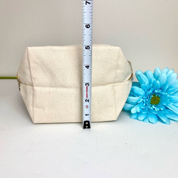 Cute travel cotton fabric tote bag NEW! Fully lined with webbing straps - Picture 9 of 12